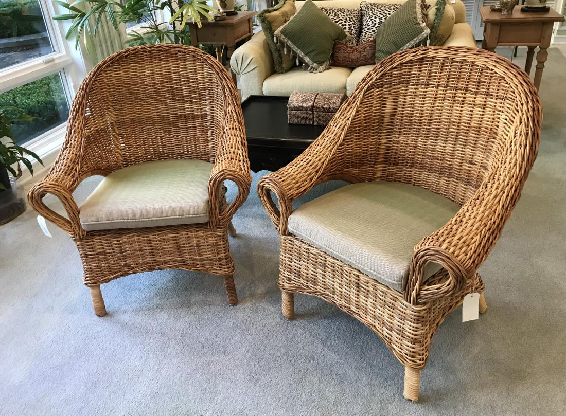 Pair of Wicker Parlor Chairs (1 of 5)
