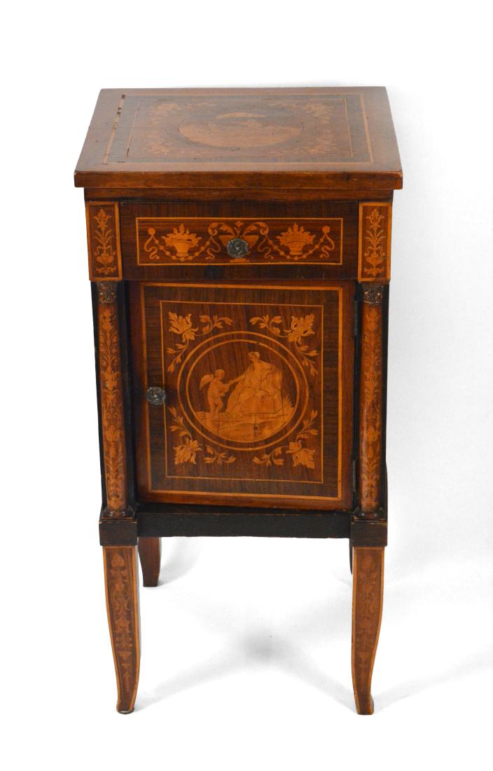 19th Century Satinwood Marquetried Nightstand (1 of 3)