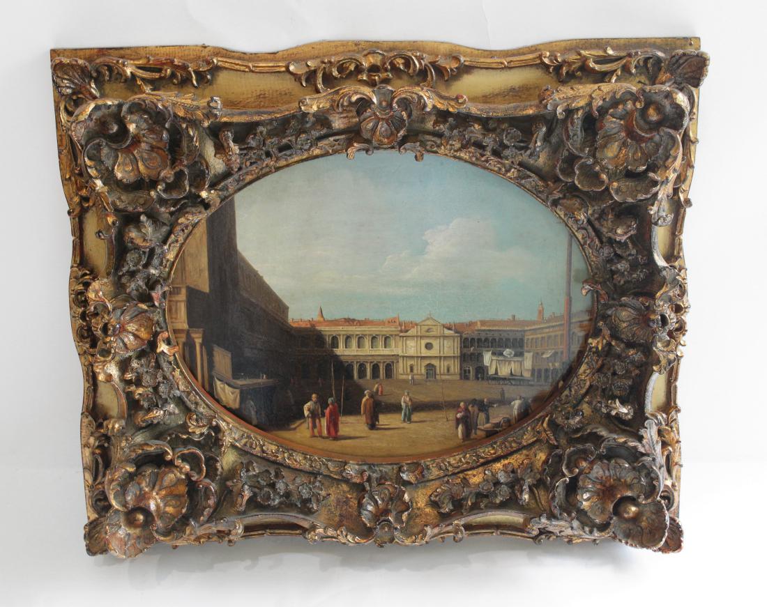 Oil. Classical Courtyard Scene (1 of 3)