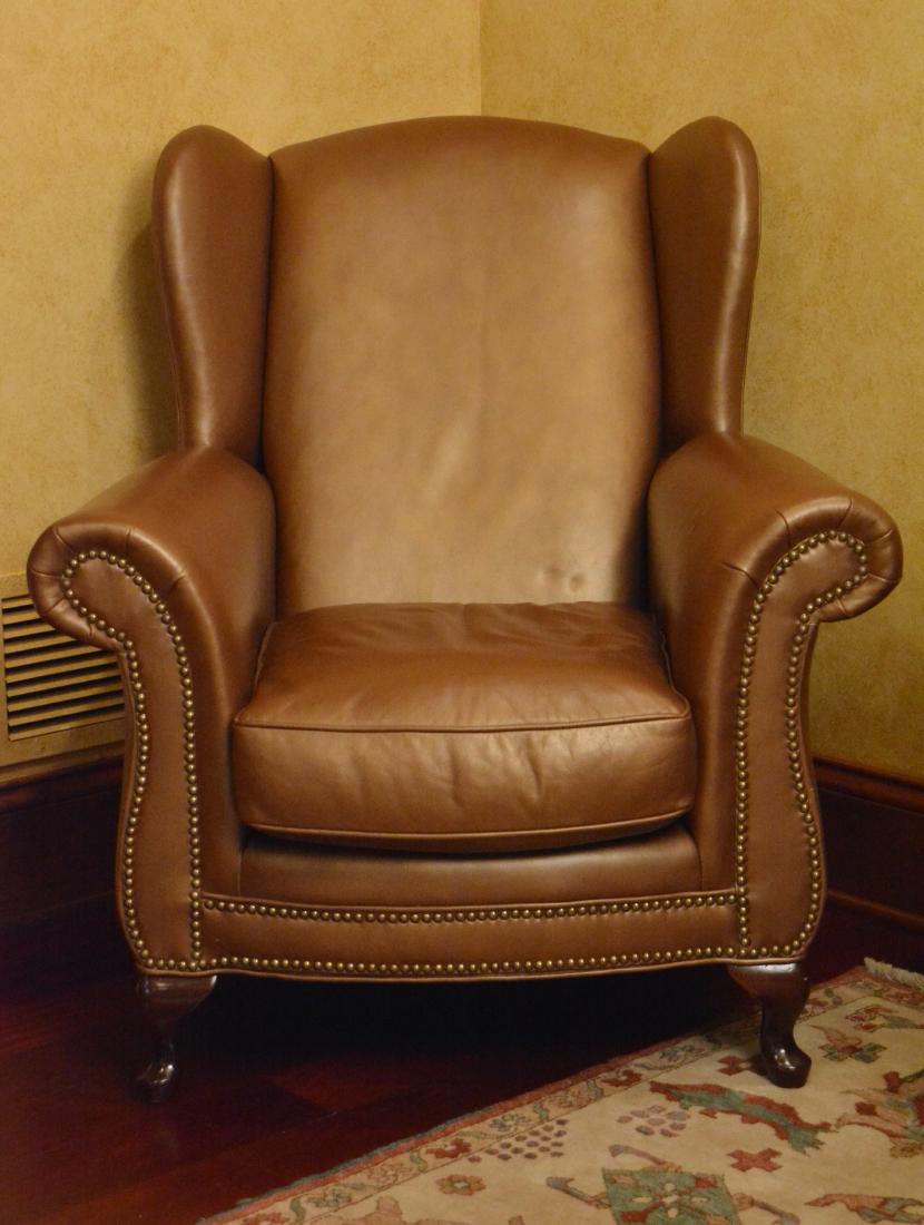 Leather Wing Chair (1 of 4)