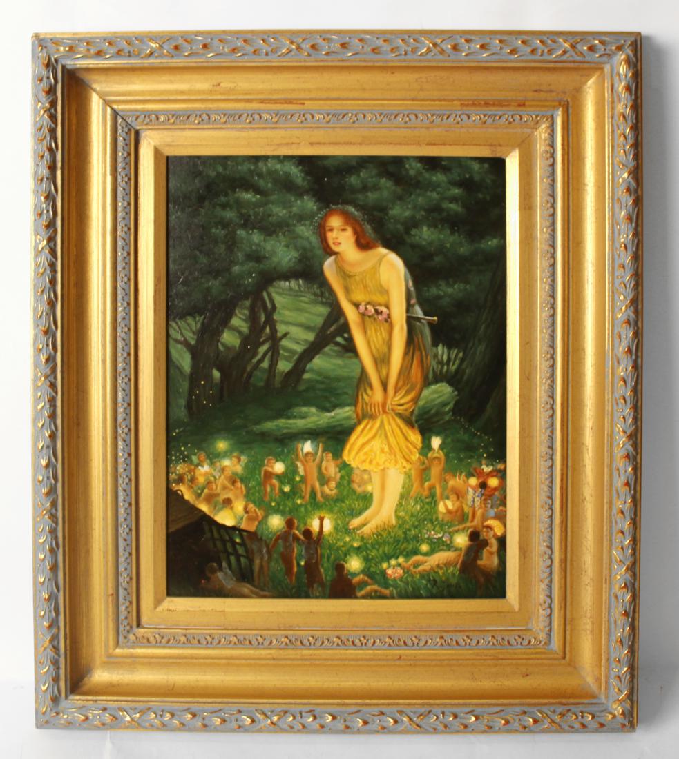 R. James, Oil. Classical Scene. (1 of 4)