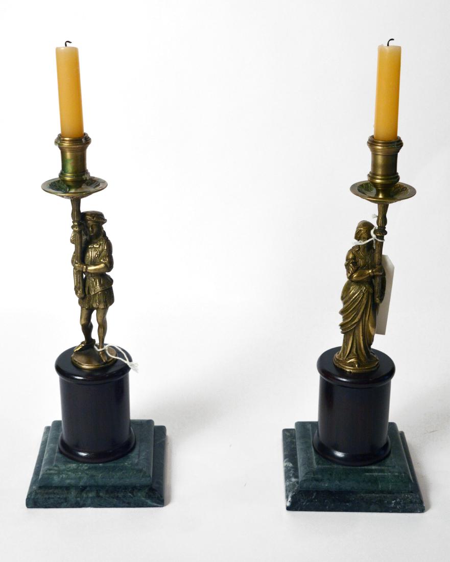 Pair of Figural Bronze Classical Candlesticks (1 of 5)