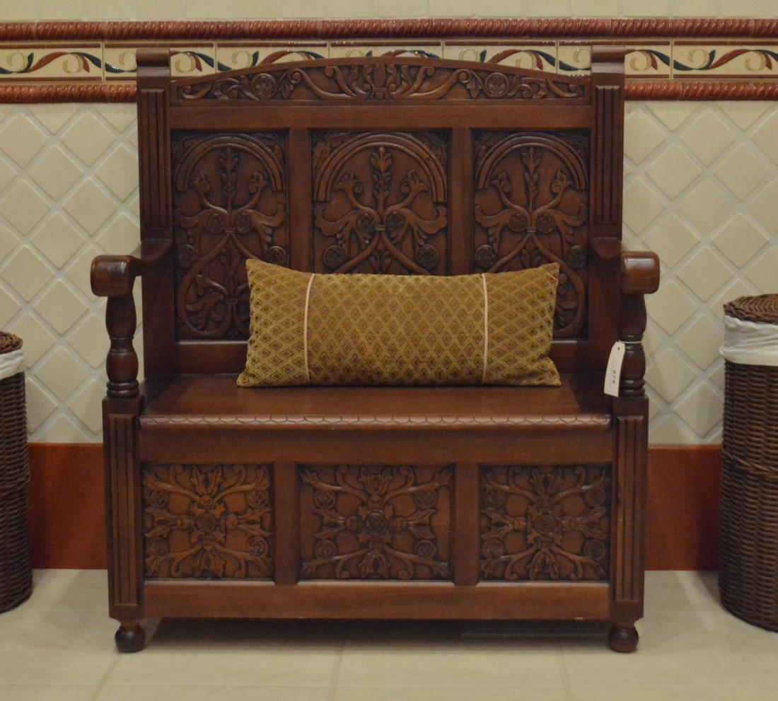 Jacobean Style Alderwood Bench (1 of 3)