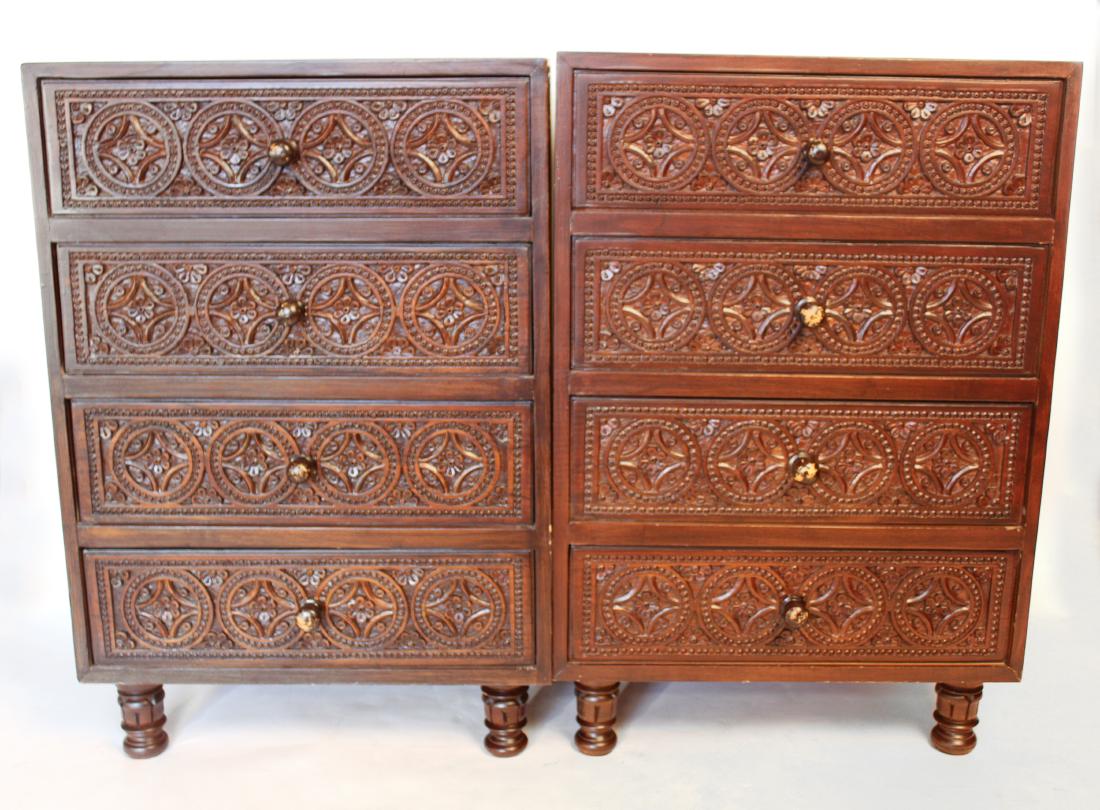 Pair of Moorish Carved Night Stands (1 of 5)