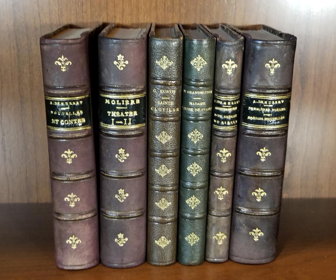Decorative French Leather Bound Books (6) (1 of 2)
