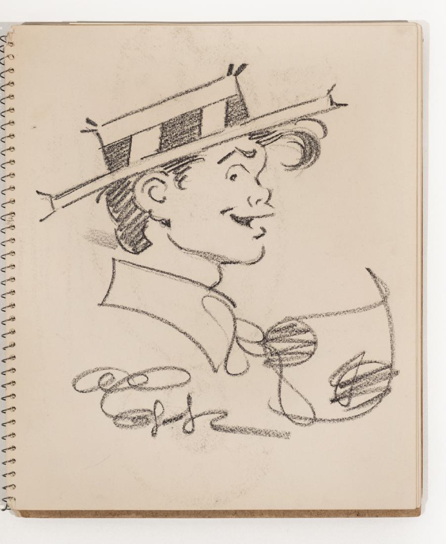 Al Capp, Cartoonist, Lil' Abner: Cartoon of Li'l Abner. 11.75"x 10" This is an unreserved auction with no minimums. This is an online only sale. Items may be viewed upon appointment in New York City. Condition: More detailed conditi