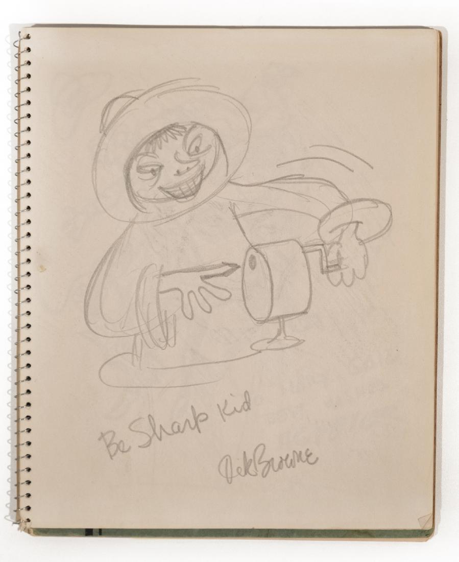 Elmer Wexler, Cartoonist, Vic Jordan: Original 1950 cartoon. 11.75"x 10" PLUS on verso, Dik Browne, Cartoonist "Be sharp kid". 11.75"x 10" original 1950 cartoon. This is an unreserved auction with no minimums. This is an online only sale.