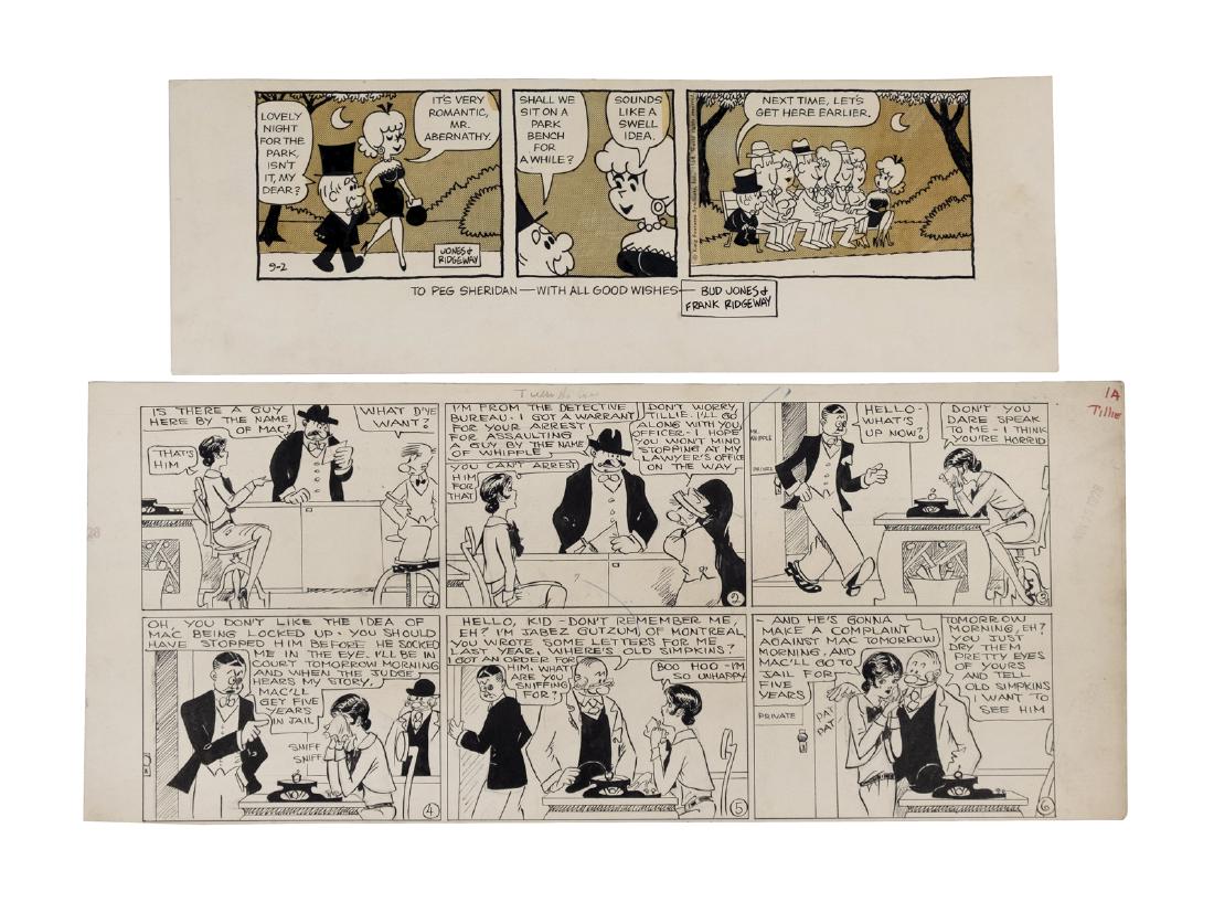 Tillie the Toiler Comic Strip: Comic strip, c. 1930. Russ Westover. Also, 1964 strip by Jones & Ridgeway. This is an unreserved auction with no minimums. This is an online only sale. Items may be viewed upon appointment in New York
