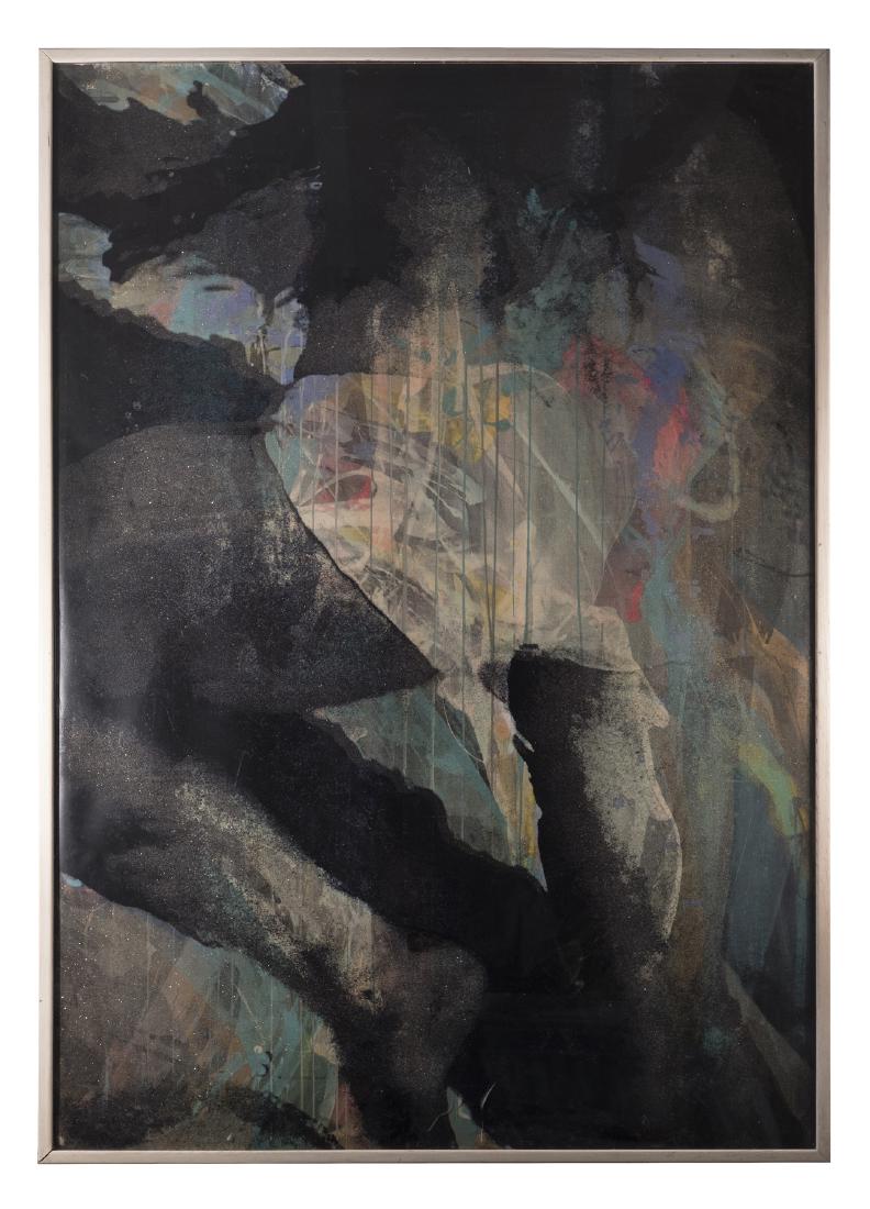 Rupert Jasen Smith, Mixed Media Original Work of Art: Mixed media with sparkles. Signed en verso in pencil. Framed: 61" x 41". Artwork: 60" x 40" Born in New Jersey in 1953 and raised in Palm Beach, Florida, Rupert Jasen Smith spent most of his childhood