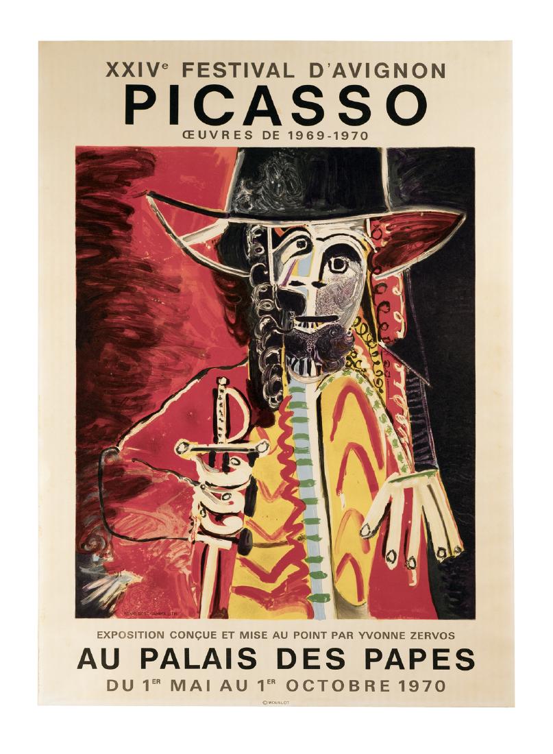 Picasso XXIV Festival Poster. 1970: D'Avignon, Au Palais Des Papes. 29.5" x 20". Mourlot. Superb impression on wove paper. Edition of 10,000. Pictured in 1992 catalogue: Picasso and His Posters. This is an unreserved auction with no min