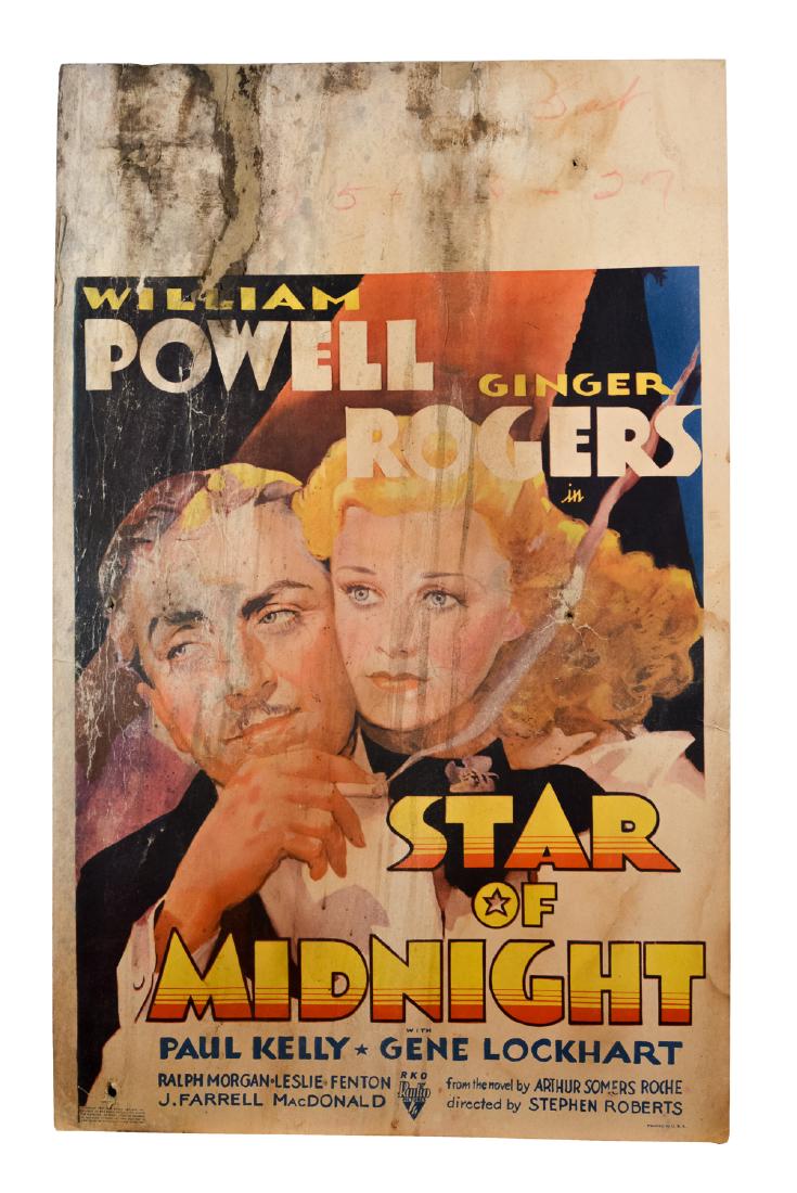 "Star of Midnight" and "Red Salute" Window Cards: Two (2) movie window cards. One for "Star of Midnight" with Ginger Rogers and William Powell; and one for "Red Salute" with Barbara Stanwyck and Robert Young. Both 22" x 14" This is an unreserved auct