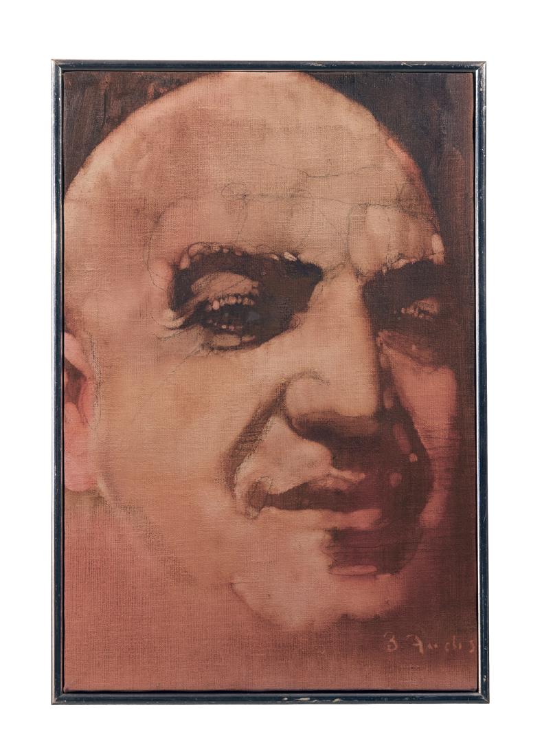 Bernie Fuchs, Telly Savalas "Kojak": Original oil on canvas of Telly Savalas starring as Kojak in the hit TV series by Bernie Fuchs. TV Guide Cover. 18"x 12" This is an unreserved auction with no minimums. This is an online only sale. It