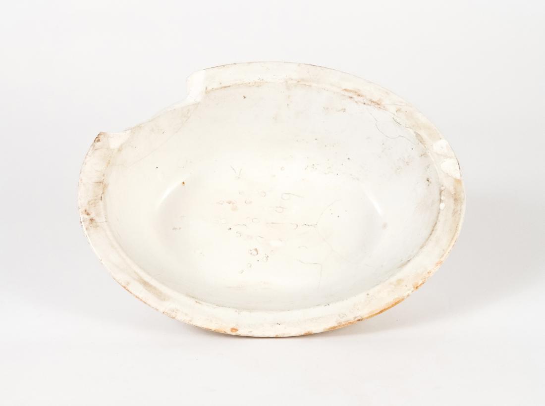 RMS Republic Serving Bowl. White Star Line.: White china, 11.5"x 8.75"x 2.75"deep. Conservation Technology Group label. Built in 1903 by Harlan and Wolff in Belfast (the same builder which built the Titanic), White Star Lines' RMS Republic was l