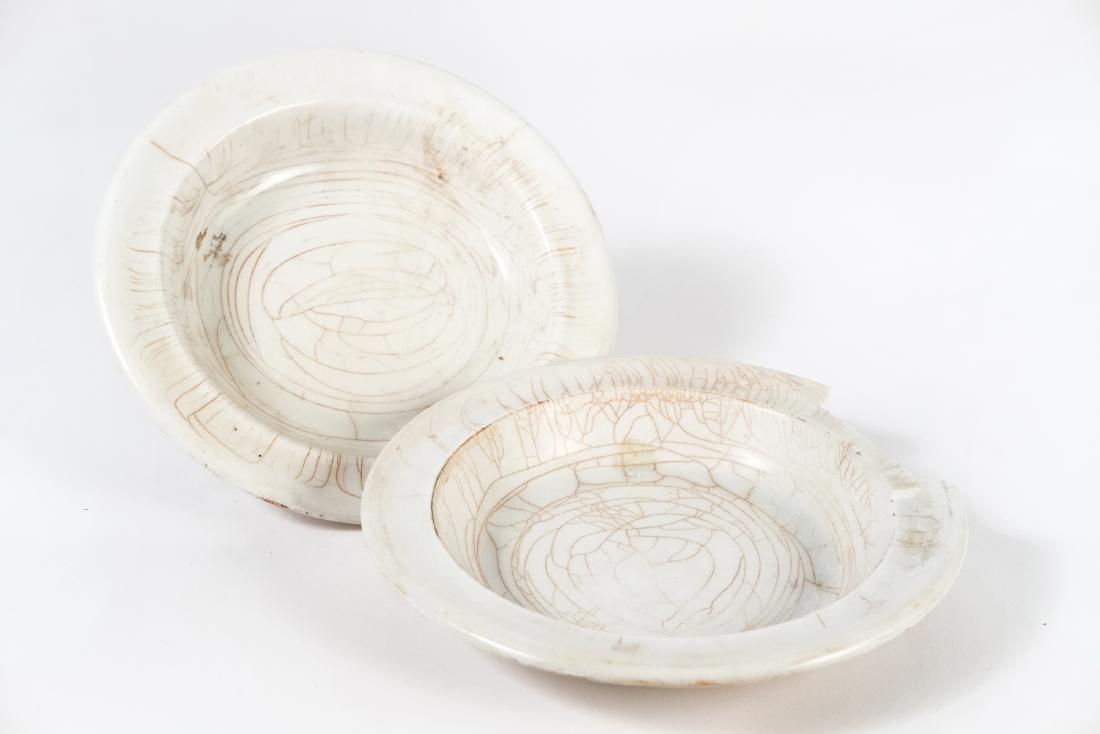 RMS Republic Soup Bowls. White Star Line.: White china, 9.25"diameter. Both with Conservation Technology Group labels but one is only marginally legible. Built in 1903 by Harlan and Wolff in Belfast (the same builder which built the Titanic),