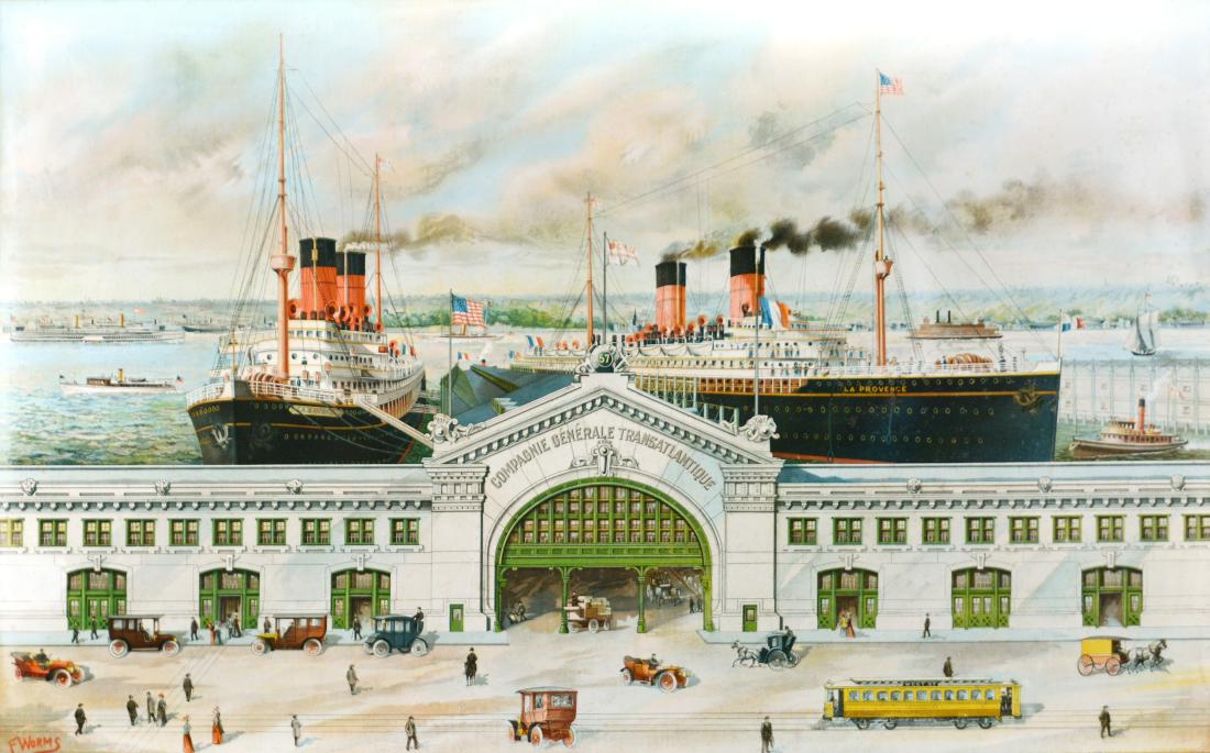 French Line Lithograph on Tin (1 of 7)