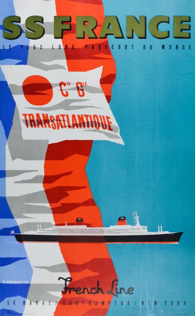 Lithograph of Poster of SS France (1 of 7)
