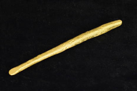 Santa Margarita Gold Bar Recovered by Mel Fisher: Gold boot bar, recovered from the Santa Margarita shipwreck by Mel Fisher, with a Motivation Inc certificate, signed by Kim Fisher, son of Mel Fisher. Recovered by the vessel the "Blue Water Rose" on