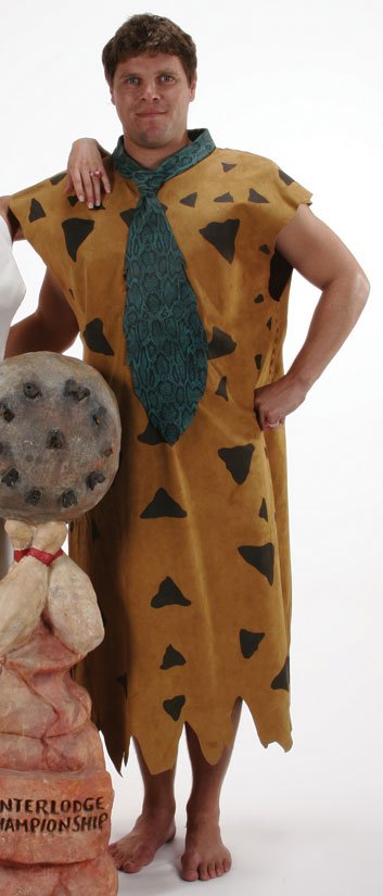Fred Flintstone "Flintstones" Costume: This is Fred Flintstone's costume from "The Flintstones" (Universal, 1994) and consists of a tunic, necktie, and sundial wristwatch. Fred was played by the actor John Goodman. Sale History: Profiles I