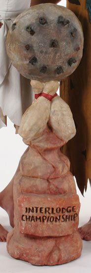 "Flintstones" Interlodge Championship Trophy: Used as a prop in "The Flintstones" (Universal, 1994) this caveman-style bowling trophy was won by Fred Flintstone (played by John Goodman). Sale History: Profiles In History, July 2006.