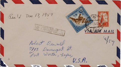 Oswald Airmail Envelope To Robert Oswald