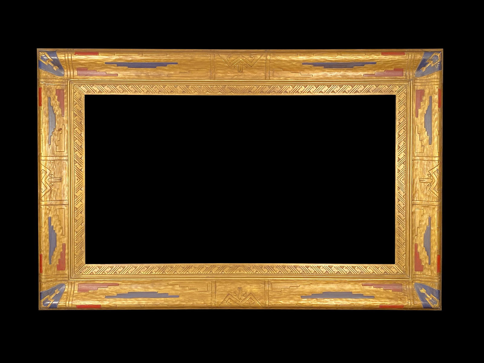 Eli Wilner Frame, Taos American c. 1920 Style Ex. Sharp: Eli Wilner Frame, Taos Style American c. 1920 Style Frame Ex. Joseph Henry Sharp Carved, gilded and polychromed frame Based on an American c. 1920 Taos style period frame. As opposed to mass-produced