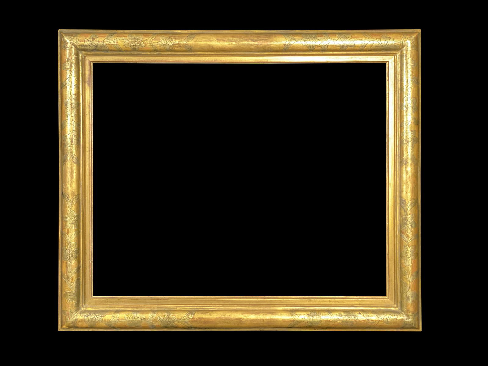 Eli Wilner Frame, Prendergast 20th c. Style: Eli Wilner Frame, American 20th Century Prendergast Design Frame Shaped and gilded frame with incised decoration Based on an American 20th century period frame designed by Charles Prendergast. A simil
