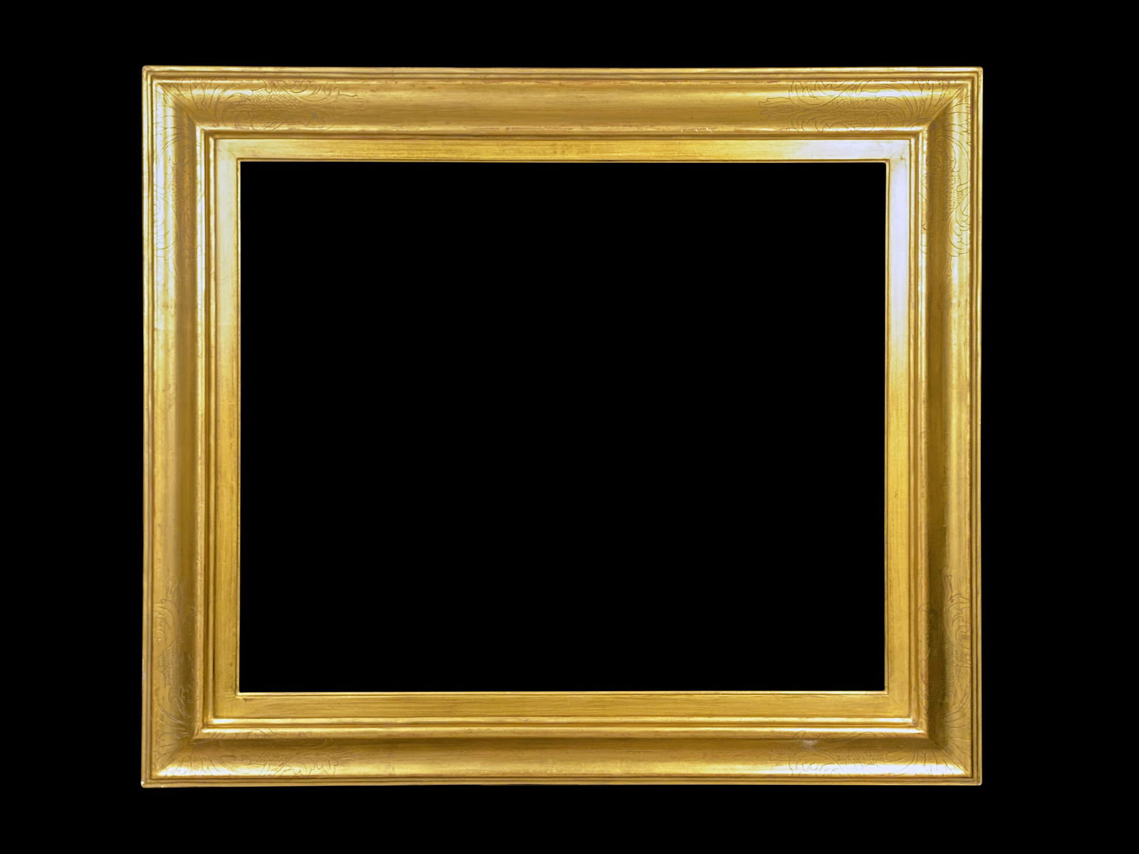 Eli Wilner Frame, French 20th Century Style Frame: Eli Wilner Frame, Incised Decoration, French 20th Century Style Frame Shaped and gilded frame with incised decoration Based on a French 20th century period frame. As opposed to mass-produced frames, o