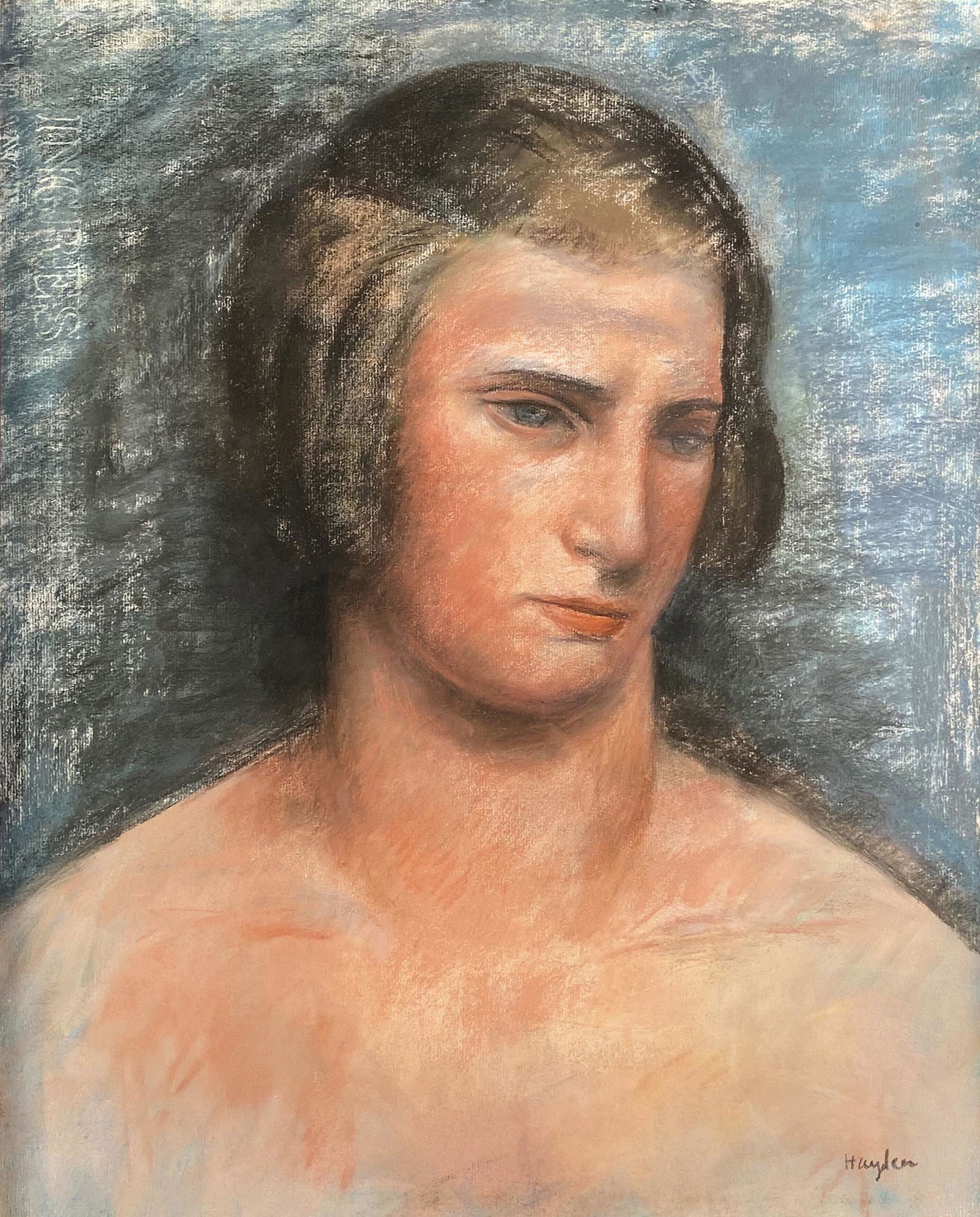 Henri Hayden, Portrait of a Woman: Henri Hayden (1883 - 1970) Portrait of a Woman Pastel on paper. Signed lower right "Hayden" 21" x 18"; framed 28" x 25" in natural wood frame. Provenance: Christie's Amsterdam Decem