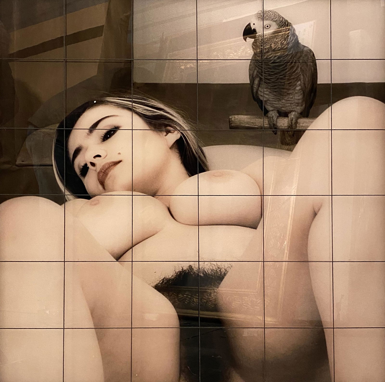 Dany Leriche, Hanneke and Elise (1993) (Hommage a Durer: Dany Leriche (French, b. 1951) Hanneke and Elise (1993) (Hommage a Durer [diptych]) Diptych photographs. Photograph 1: Plexicovered photo with frame. Framed wrapped with wire making it a construction.