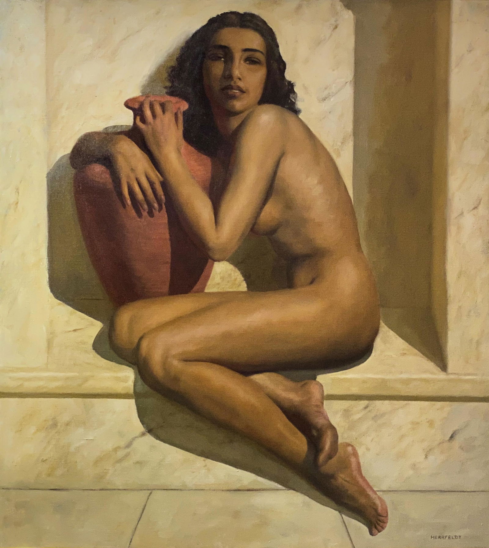 Marcel Rene von Herrfeldt, A Young Beauty Clasping an (1 of 6)