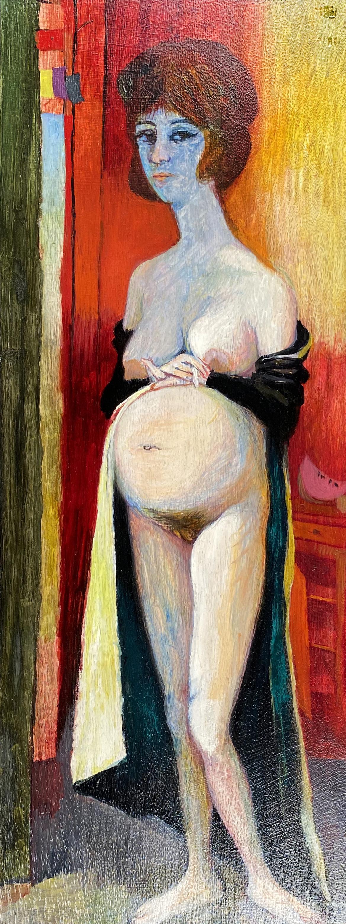Nicholas Wijnberg, A Pregnant Woman: Nicholas Wijnberg (Dutch, b. 1918) A Pregnant Woman Oil on board. Signed N. Wijnberg 1962. 21" x 8"; framed 26" x 12.5" Provenance: Christie's December 4, 2001 Lot 109 Propert