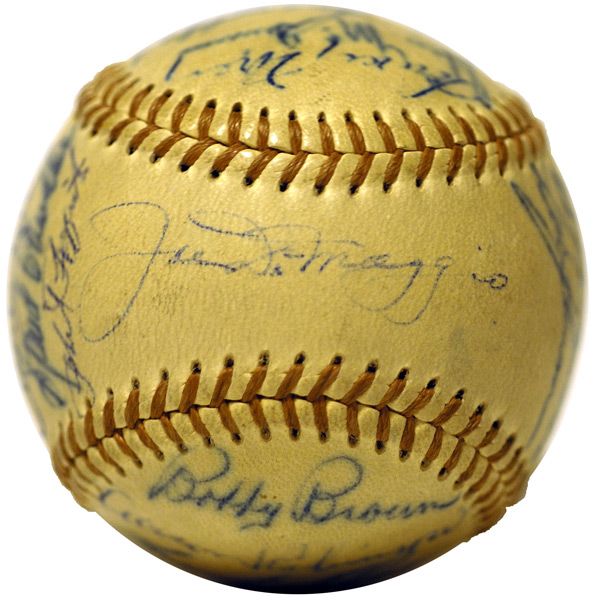 1947 Yankees Team Signed Ball Incld. Joe DiMaggio