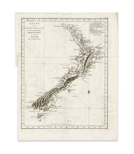 Bayly, J.A. Kaart van Nieuw Zeeland in de Luitenant: Bayly, John Abraham Kaart van Nieuw Zeeland in de Jaaren 1769 en 1770 bezogt door den Lieutenant J. Cook 1772 Copperplate engraving; uncoloured Printed area: 51.9 x 41.1 cm; 20.4 x 16.2 in This