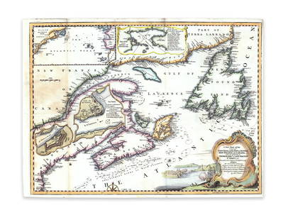 Bellin, J. N; Jeffreys, T. Chart of American East Coast: Bellin, Jacques Nicolas; Jeffreys, Thomas A new chart of the coast of New England, Nova Scotia, New France or Canada, with the islands of Newfoundland. Cape Breton St. John's : done from the original