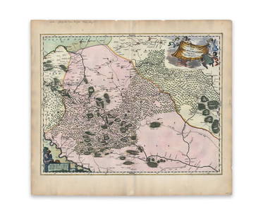 Blaeu, J. Ukrainae Pars Quae Barclavia Palatinatus: Blaeu, Joan Ukrainae Pars Quae Barclavia Palatinatus Vulgo Dictur 1659 Copperplate engraving; coloured Printed area: 58 x 45.2 cm; 22.8 x 17.7 in A map of southern Ukraine extending from Kiev to