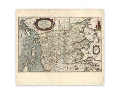 Blaeu; Mejer. Nordertheil des Herzogthumbes Schleswieg: Blaeu, Joan; Mejer Nordertheil des Herzogthumbes Schleswieg 1662 Copperplate engraving; outline coloured Printed area: 60.5 x 41.5 cm; 23.8 x 16.3 in Johannes Mejer (1606-1674) crafted a series of