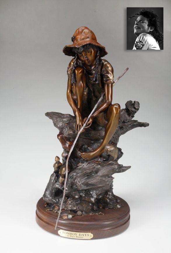 "Tomboy Days," Bronze, ex. Michael Jackson: "Tomboy Days," Bronze, ex. Michael Jackson. Sculptor: Walt Horton (American, 20th Century) "Tomboy Days," height 20" (52 cm), #2/100. As "The King of Pop," Michael Jackson acquired many beautiful obje