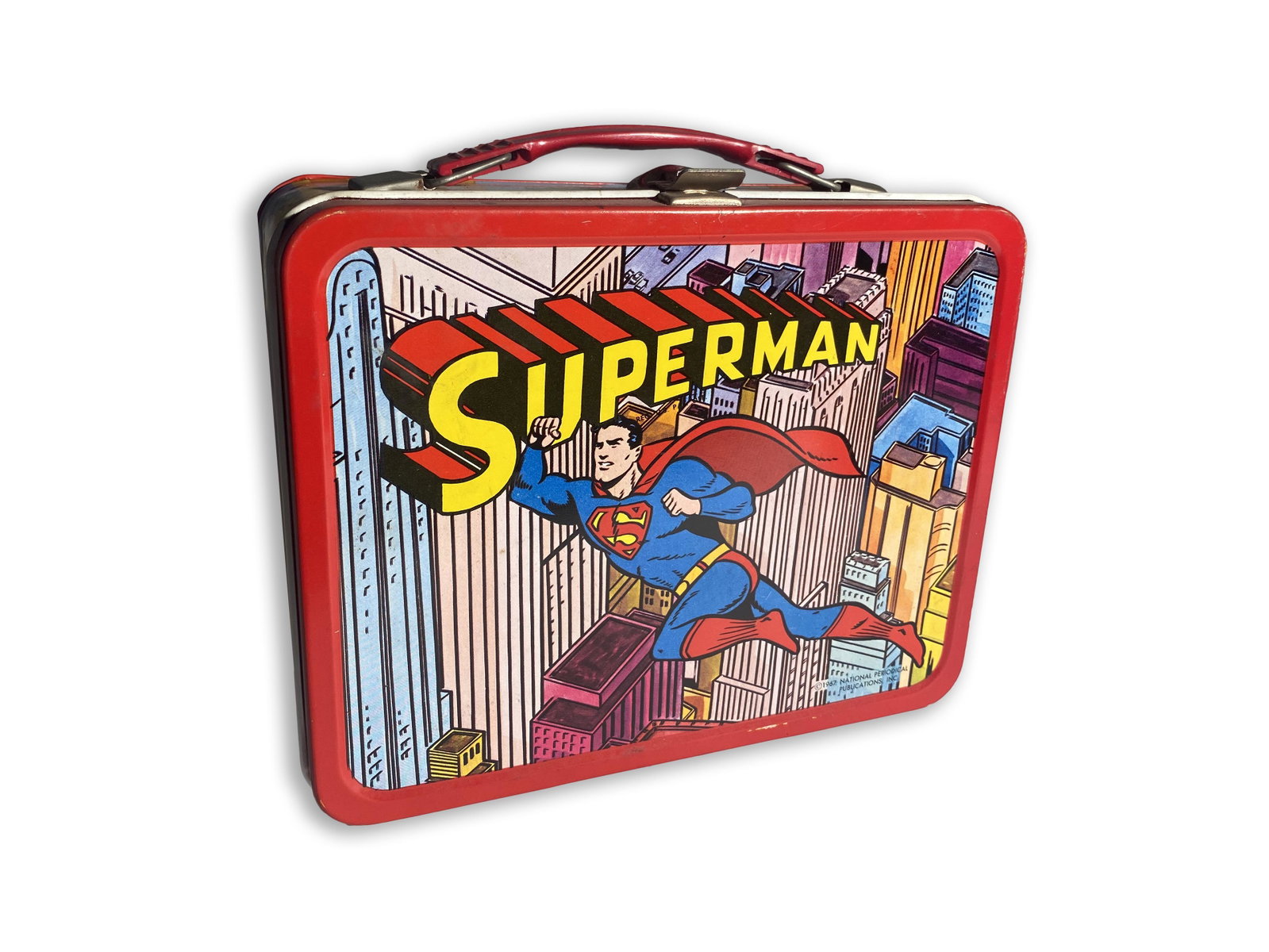 Superman Lunchbox by Thermos in Near Mint Condition: Superman Lunchbox Made by Thermos In near mint condition except for small corrosion near handle bracket. This is an unreserved auction with no minimums. This is an online only sale. Items may be viewe