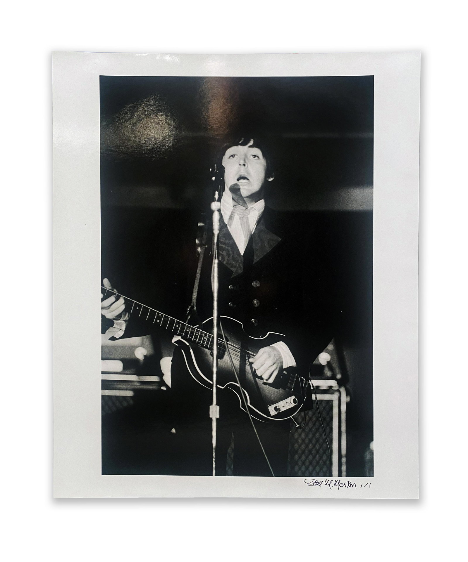 Paul McCartney, Beatle, Vintage Print: Paul McCartney, Beatle, Vintage Print 20" x 16" Vintage Photograph of Paul McCartney as a Beatle taken by noted 1960s Rock photographer Tom Morton. It is signed by the photographer 1/1. This is an unr