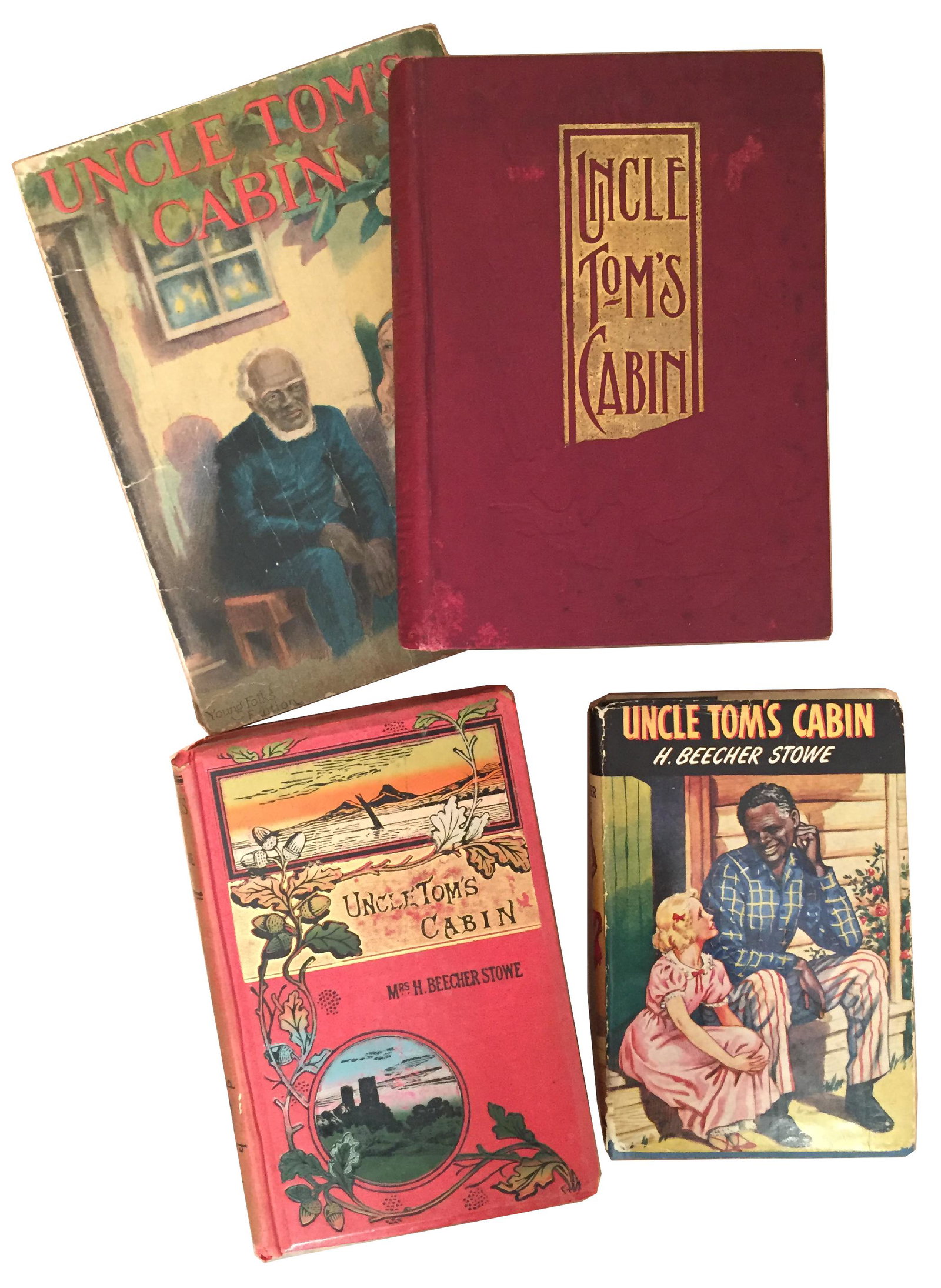 Four Versions of Uncle Tom's Cabin (4): Four Different Versions of Uncle Tom's Cabin by Harriet Beecher Stowe. One young adult version, very condition with wear along spine section of book cover edges. 7 x 5". Ward, Lock, & Co. Limited. Pri