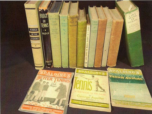 Collection of Pre-WW II Tennis Books: Collection of approximately 24 pre-World War II tennis books. Includes books by P.A. Vaile, Don Budge, Helen Hull Jacobs, E.C. Potter Jr., Helen Wills, Maurice E. McLoughlin, S. Powell Blackmore, Will