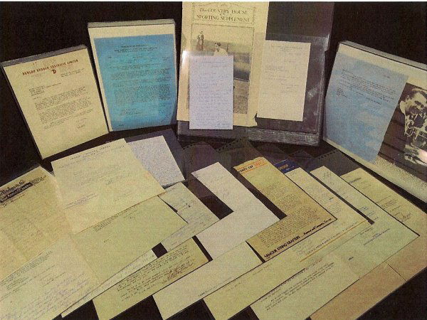 Collection of Signed Letters and Documents: Collection of signed letters and documents, featuring a hard to find signature of Charles McKinley. Other signatures include Martina Navrotilova, Rene Lacoste, Thelma Long, J. Drobny, W.J. Clothier, S