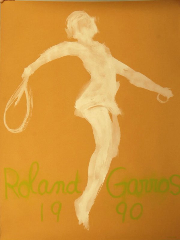 Five Roland Garos Posters, c. late 1980s: Five Roland Garros-French Open posters for the years 1984, 1985, 1986, 1988, and 1990. 29.5" x 22.5"