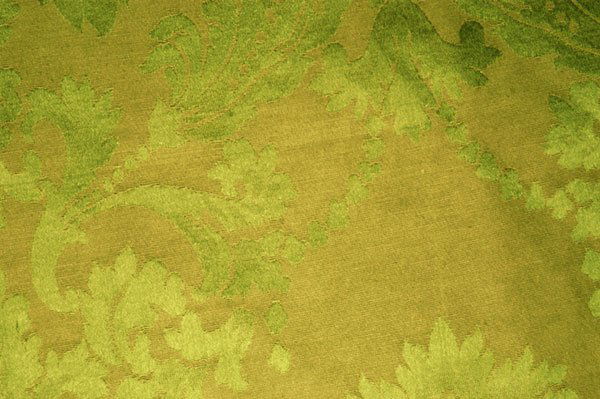 One Dozen Previously Enjoyed Green Tablecloths: One dozen previously enjoyed spring green jacquard woven tablecloths from Tavern on the Green. Square: 84" x 84"