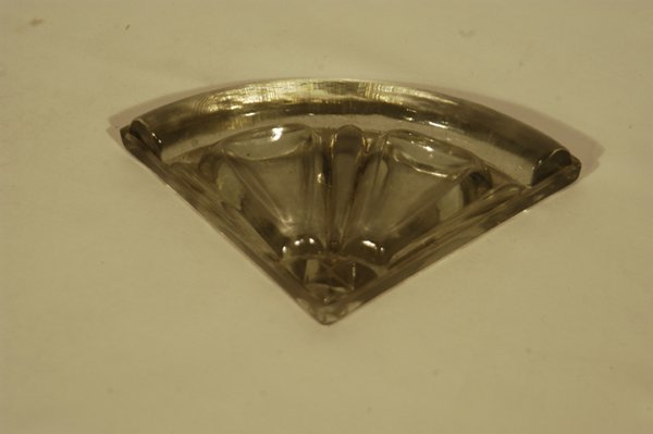 Clear and Amber Quartered Wedge Art Glass