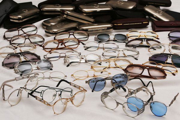 Warner LeRoy's Designer Eyeglass Collection: Just as with his extraordinary wardrobe, Mr. LeRoy appreciated interesting eyeglass design and hence assembled the 24 pairs of glasses in this lot. Jean Paul Gaultier, Giorgio Armani and Dunhill are s