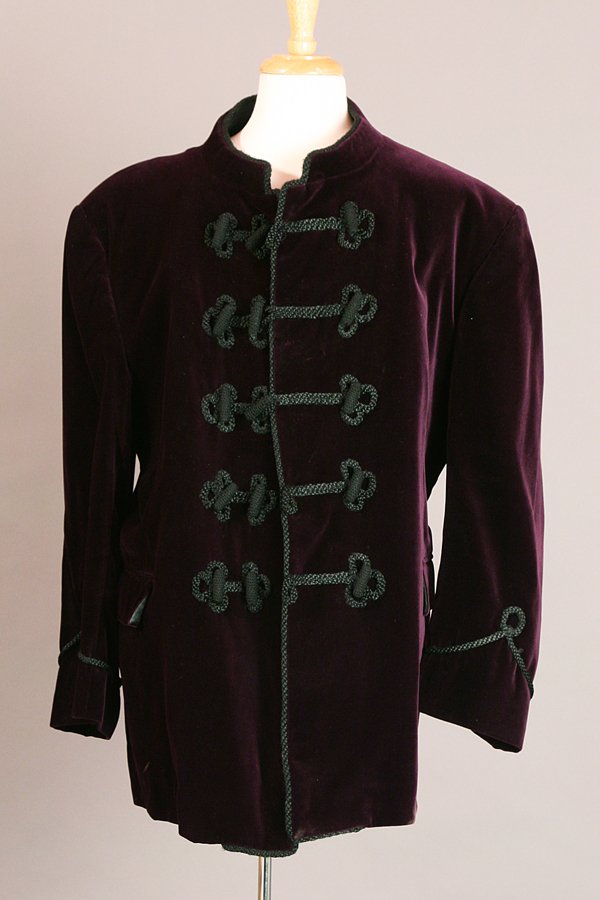 Turnbull & Asser Royal Purple Nehru Jacket: Royal purple Nehru-style jacket, trimmed with cording and frog closures.