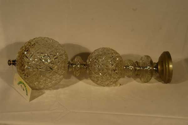 Four Five-Globed Pendant Lighting Fixture Arms: Four arms of a pendant light fixture, each with five globes of descending size. Approx. 36"