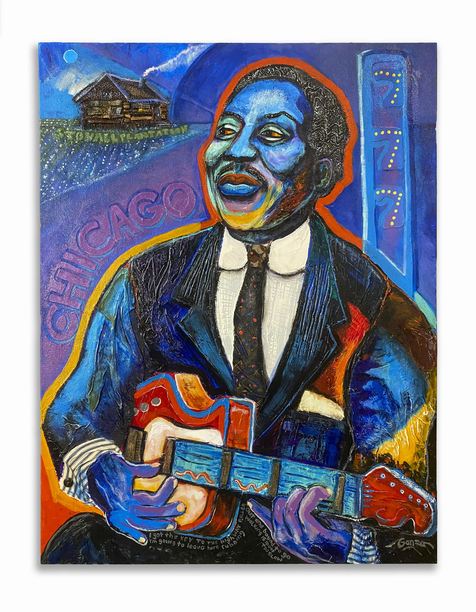 Tribute to Muddy Waters, Painting by Rob Gonzo (1 of 4)