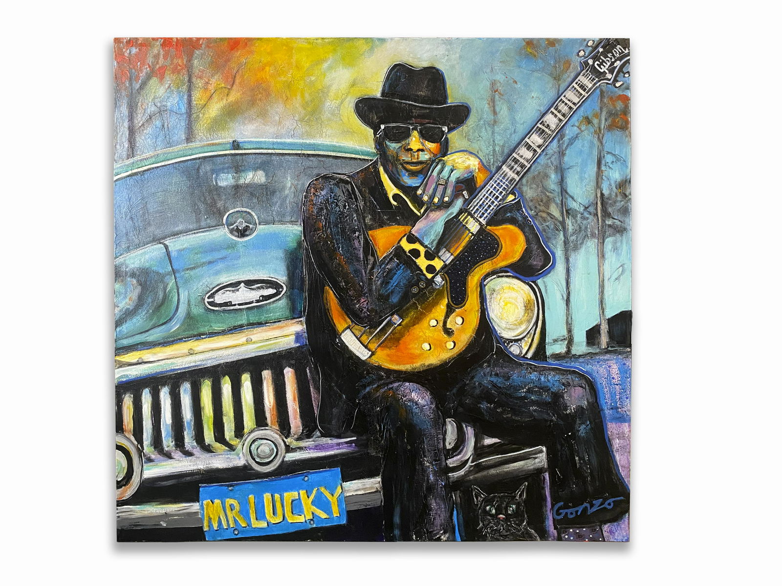 Tribute to John Lee Hooker, "Mr. Lucky," Painting by (1 of 4)